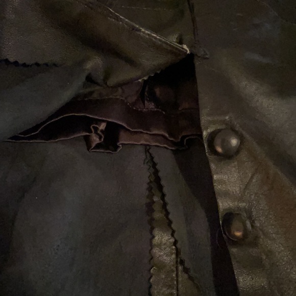 Vintage Black Leather Pencil Skirt - Picture 4 of 7